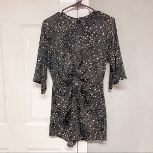 Missguided Black Star Print Romper Size 4